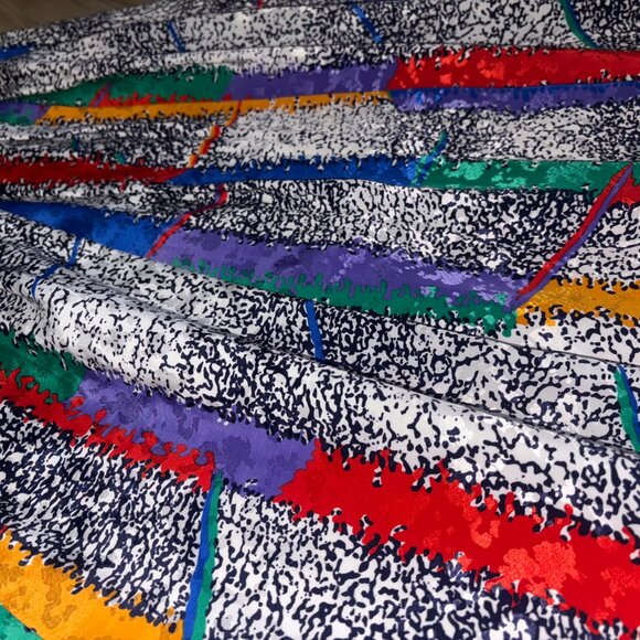 Vintage Abstract Bernard Cowan Pleated Midi Skirt Sz 8p - Picture 8 of 9